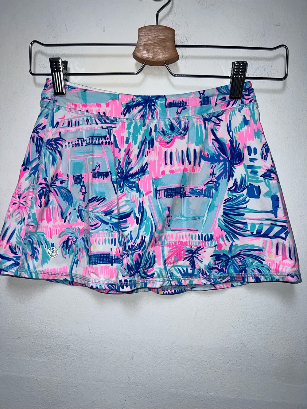 Lilly Pulitzer Pink and Aqua Tropical Print girl Skort size L(8-10)